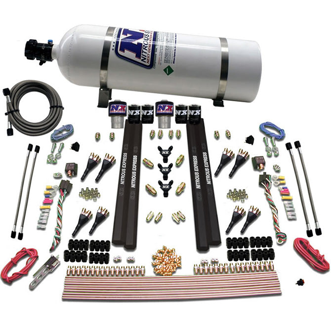SX2 Dual Stage Nozzles Nitrous Kit w/15lb Bottle <br> 200-1200HP Rated