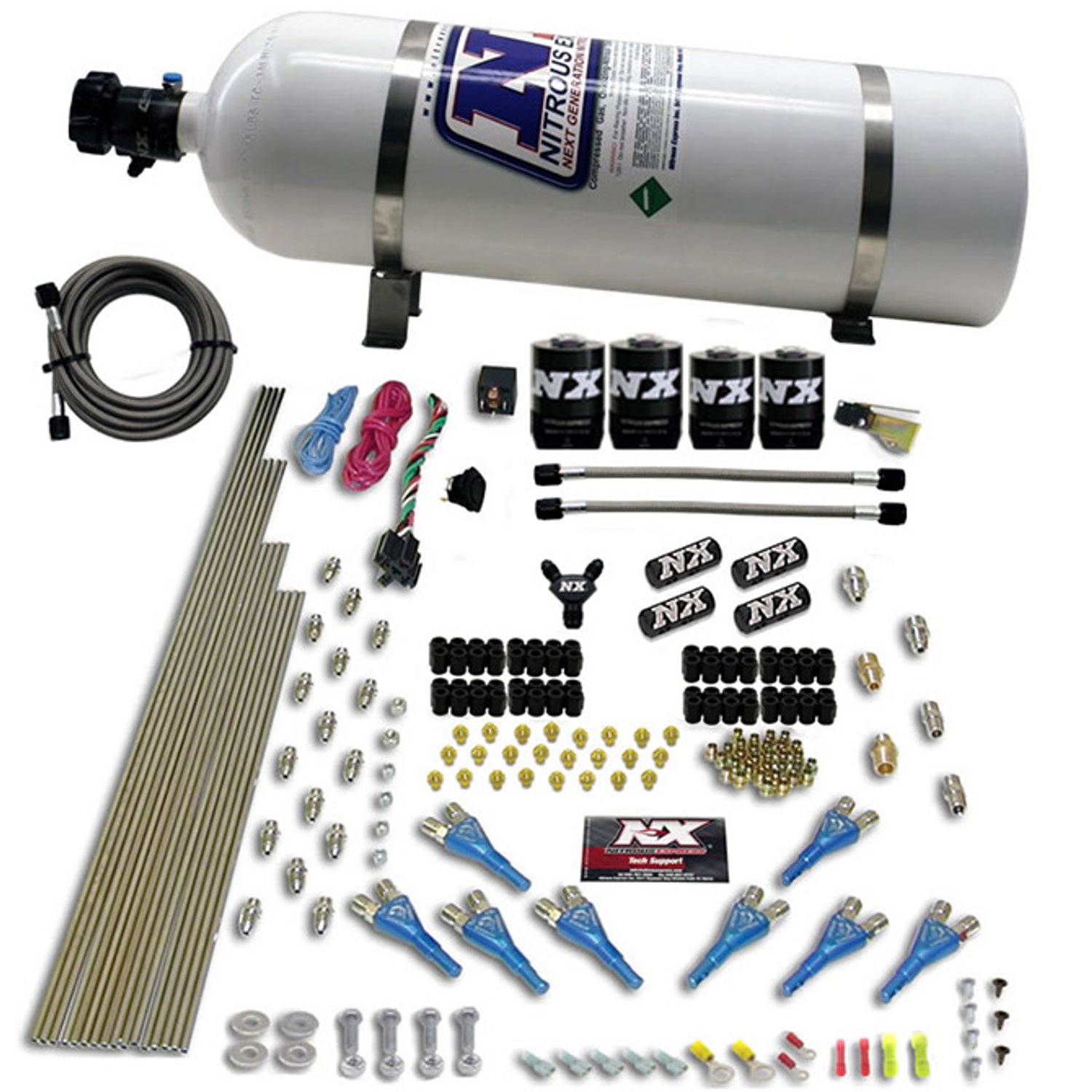 8 Cyl Shark Direct Port Nitrous Kit w/15lb Bottle <br> 200-600HP