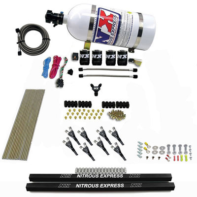 Pro-Shk/Gas 4 Solenoids Nitrous Kit <br> 200-600HP w/Rails and 10lb Bottle