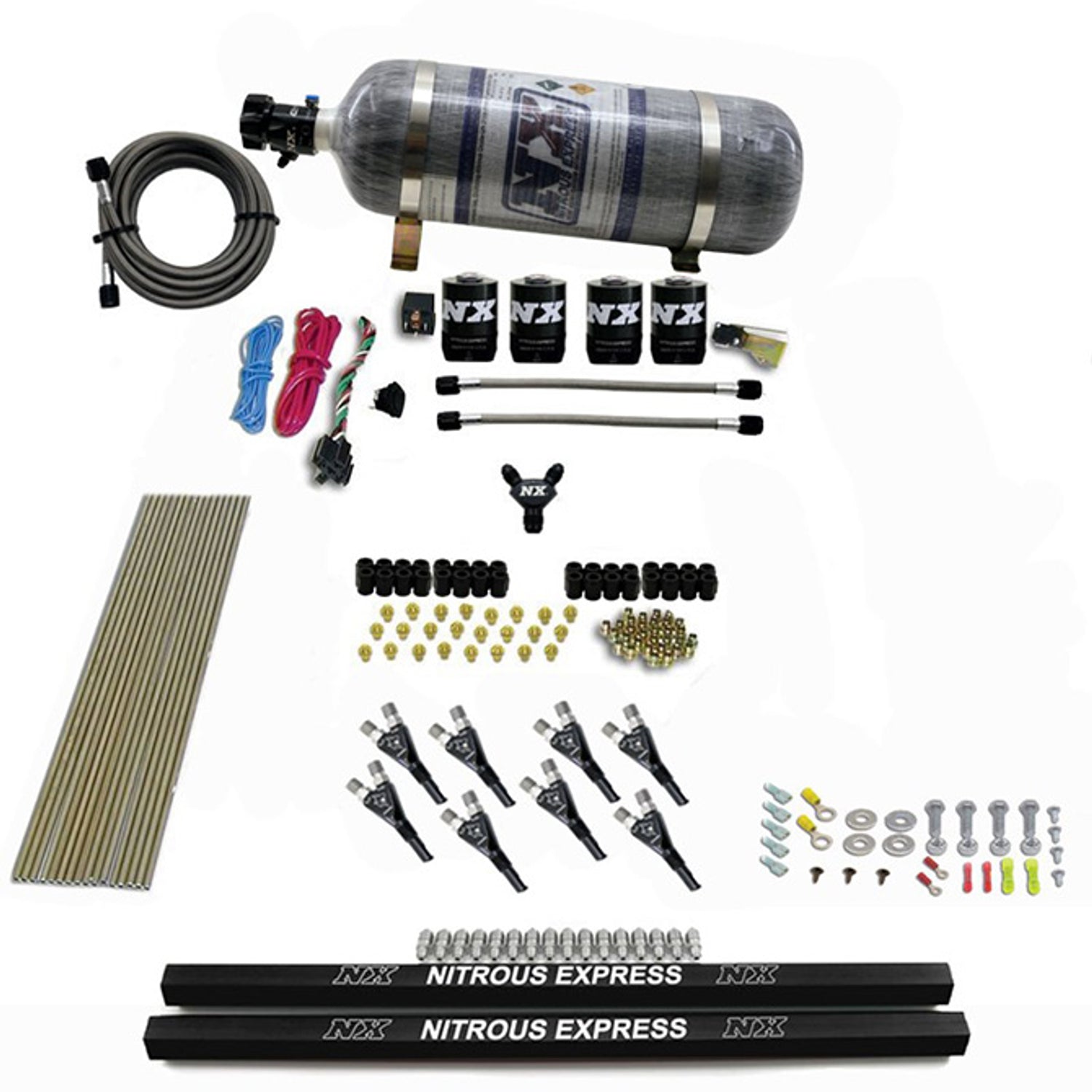 Pro-Shk/Gas Nitrous Kit w/Rails & Composite Bottle <br> 200-600HP Rated