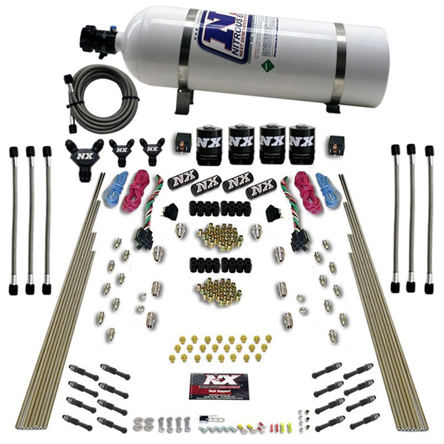 Dry Direct Port Dual Stage Nitrous Kit w/15lb Bottle <br> 200-600HP Rated