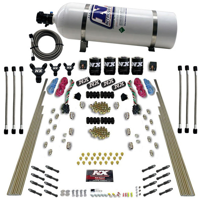 Dry Direct Port Dual Stage Nitrous Kit w/15lb Bottle <br> 200-600HP Rated
