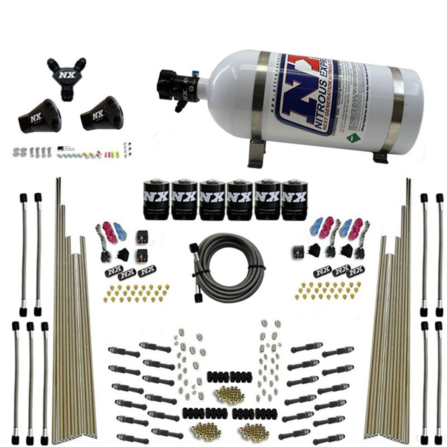 8 Cyl Dry Direct Port Nitrous Kit w/10lb Bottle <br> 200-600HP Rated