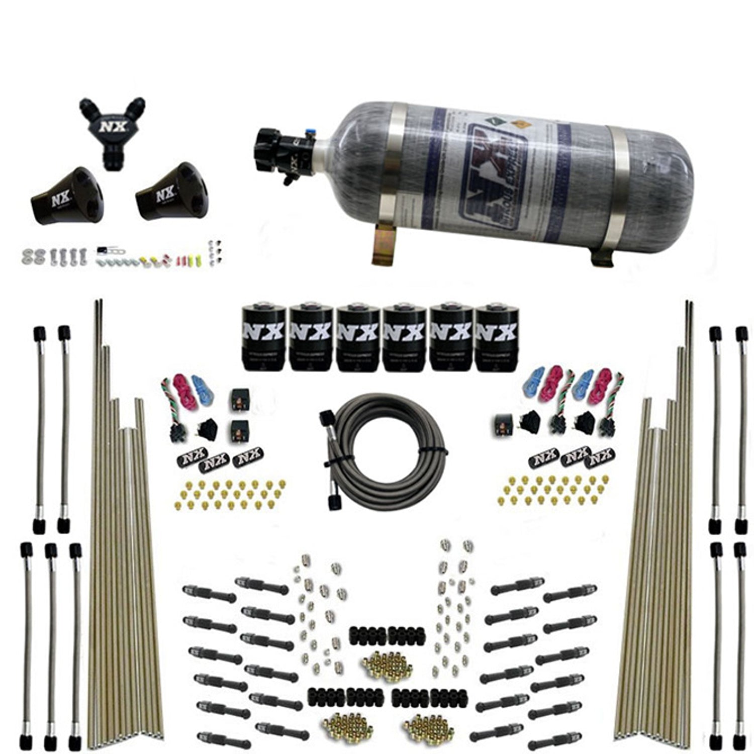 8 Cyl Dry Direct Port Three Nitrous Kit w/Comp Bottle <br> Universal Application