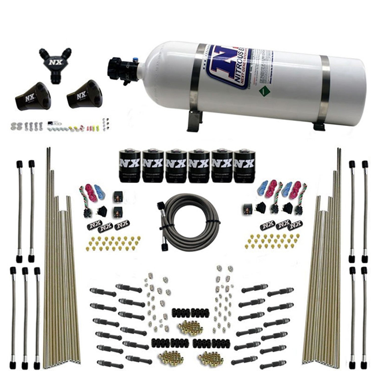 8 Cyl Dry Direct Port Nitrous Kit w/15lb Bottle <br> 200-600HP Rated