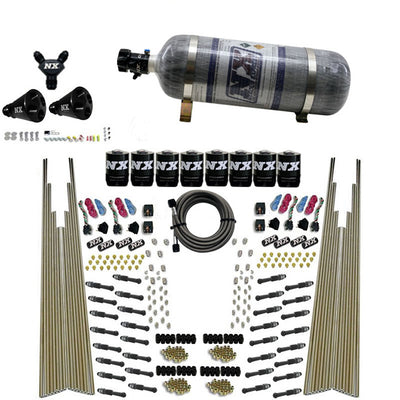 8 Cyl Dry Direct Port Four Stage Nitrous Kit <br> 200-600HP w/Comp Bottle