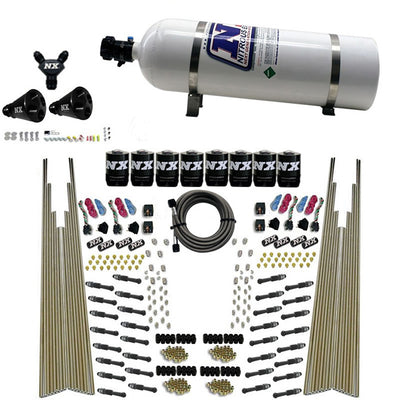 8 Cyl Dry Direct Port Four Stage Nitrous Kit <br> 200-600HP w/15lb Bottle