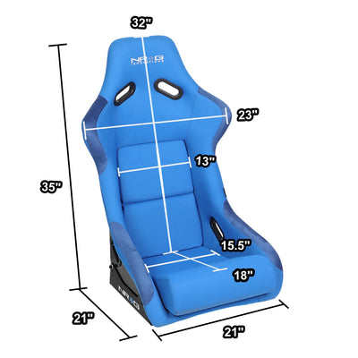 23 W x 18 D x 34 H in. Fiber Glass Bucket Racing Seat<br>Universal