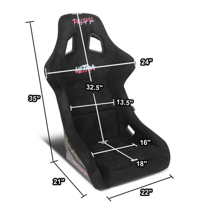 Large Size Black Alcantara Bucket Racing Seats <br>Universal