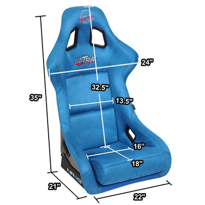 1 Piece Large Alcantara Fabric Prisma Fixed Bucket Racing Seat <br>Universal