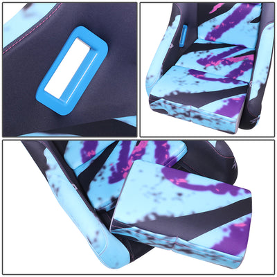 Mix Sparkled Paint Back Prisma Bucket Racing Seat <br> Overall Dimension ( in.): 22 W X 34 H X 16 D