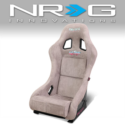 20 W X 34 H X 16 in.D ULTRA Prisma Grey Alcantara Fixed Back Racing Seat<br>Universal