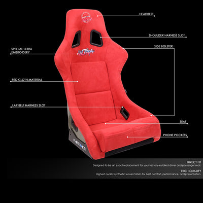 FRP Gold Mix Paint Back Prisma Bucket Racing Seat <br> Overall Dimension ( in.): 24 W X 36 H X 18 D