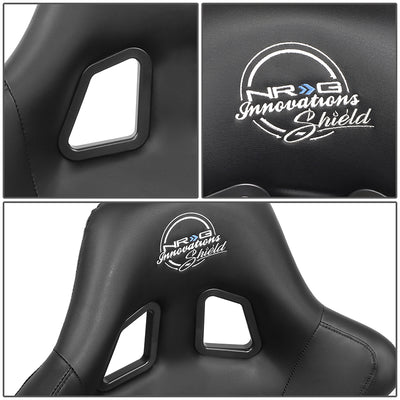 20 W X 36 H X 18.5 in.D Medium Size Black Vinyl Fixed Back Bucket Racing Seat<br>Universal