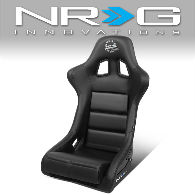 20 W X 36 H X 18.5 in.D Medium Size Black Vinyl Fixed Back Bucket Racing Seat<br>Universal