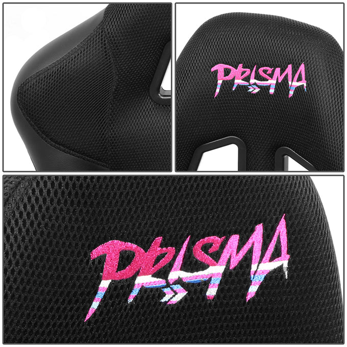 Prisma Black Sparkled Fiberglass Bucket Racing Seat <br> Overall Dimension ( in.): 25 W X 37 H X 23 D