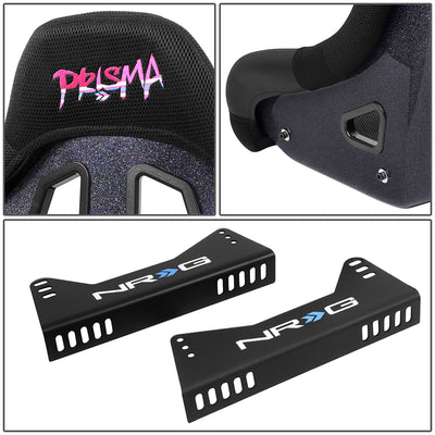 Prisma Black Sparkled Fiberglass Bucket Racing Seat <br> Overall Dimension ( in.): 25 W X 37 H X 23 D