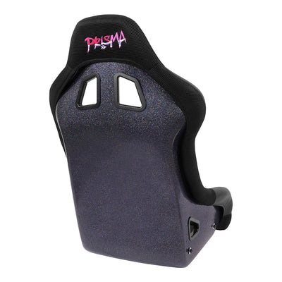 Prisma Black Sparkled Fiberglass Bucket Racing Seat <br> Overall Dimension ( in.): 25 W X 37 H X 23 D
