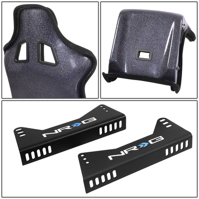 Prisma Black Sparkled Fiberglass Bucket Racing Seat <br> Oversall DImension(in.): 19 L X 18 W X 34.5 H