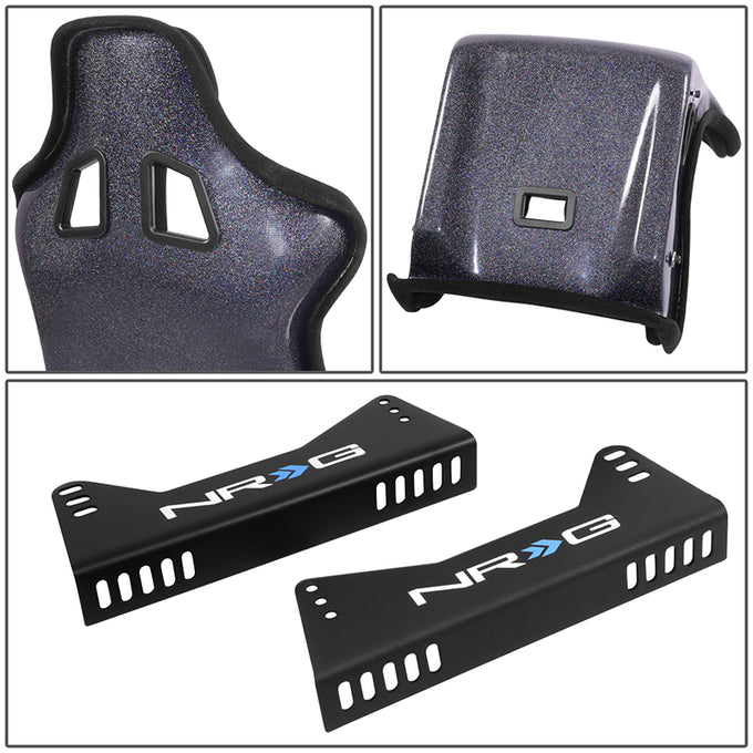 Prisma Black Sparkled Fiberglass Bucket Racing Seat <br> Oversall DImension(in.): 19 L X 18 W X 34.5 H