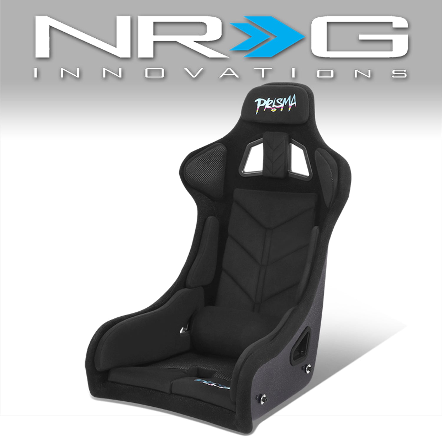 Prisma Black Sparkled Fiberglass Bucket Racing Seat <br> Oversall DImension(in.): 19 L X 18 W X 34.5 H