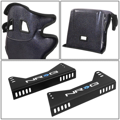 Prisma Black Sparkled Fiberglass Bucket Racing Seat <br> Overall Dimension ( in.): 24.5 W X 36 H X 21 D