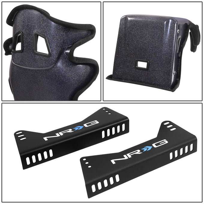 Prisma Black Sparkled Fiberglass Bucket Racing Seat <br> Overall Dimension ( in.): 24.5 W X 36 H X 21 D