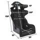 Prisma Black Sparkled Fiberglass Bucket Racing Seat <br> Overall Dimension ( in.): 24.5 W X 36 H X 21 D