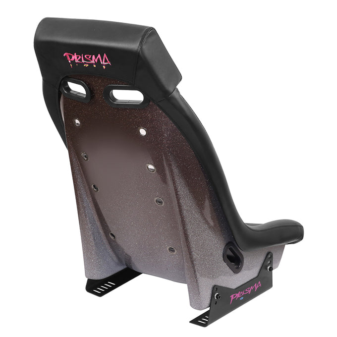 Black Colored Vegan Leather Bucket Racing Seat <br> Seat Dimensions (in.): 20 W X 32 H X 20 D