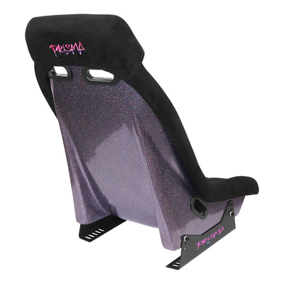 Black Vegan Suede Bucket Racing Seat <br> Seat Dimensions (in.): 20 W X 32 H X 20 D