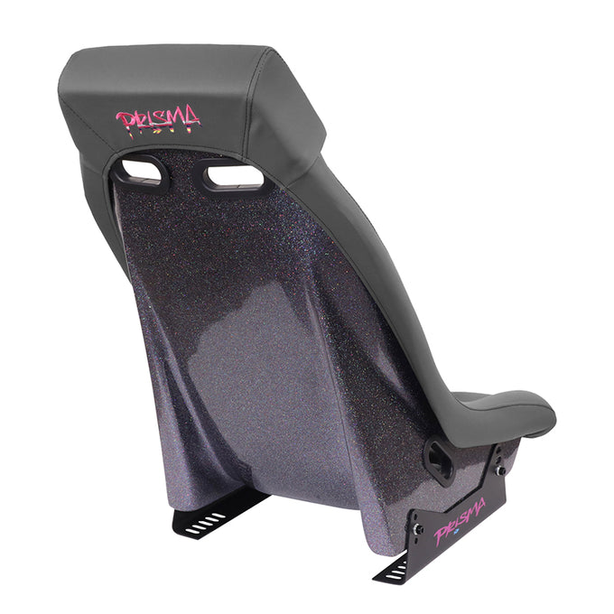 Gun Metal Colored Vegan Leather Bucket Racing Seat <br> Seat Dimensions (in.): 20 W X 32 H X 20 D