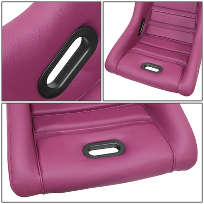Wine Vegan Leather Prisma Bucket Racing Seat <br> Seat Dimensions (in.): 20 W X 32 H X 20 D