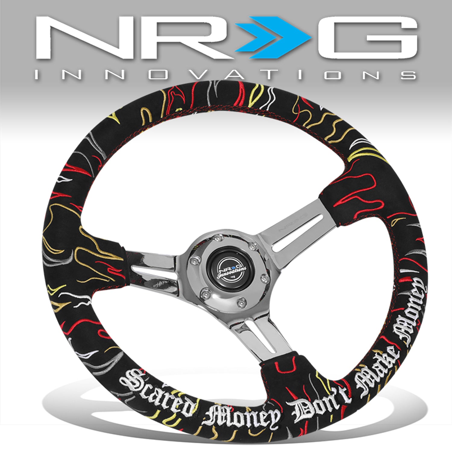 350mm 3in. Deep Black Suede Steering Wheel <br> Fits with 6 X 70mm Bolt Pattern