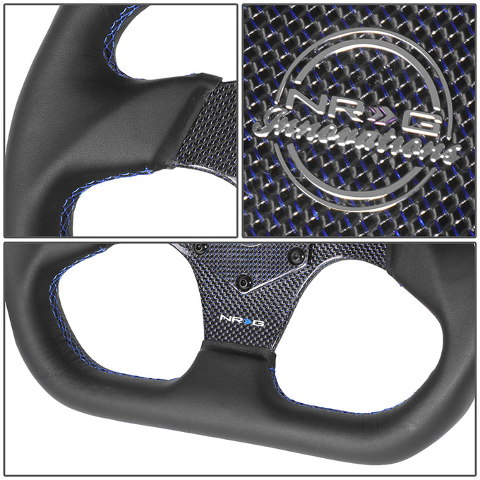 320mm Flat Bottom Zero Dish Leather Steering Wheel <br> Fits with 6 X 70mm Bolt Pattern