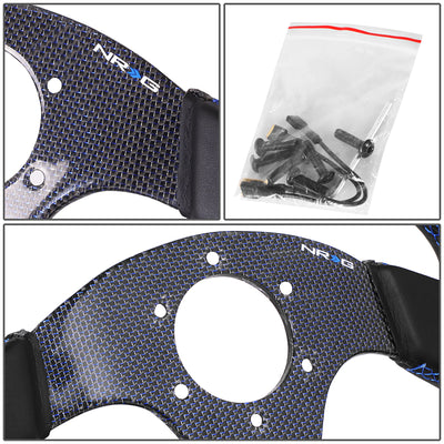 320mm Flat Bottom Zero Dish Leather Steering Wheel <br> Fits with 6 X 70mm Bolt Pattern