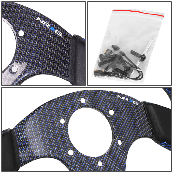 320mm Flat Bottom Zero Dish Leather Steering Wheel <br> Fits with 6 X 70mm Bolt Pattern
