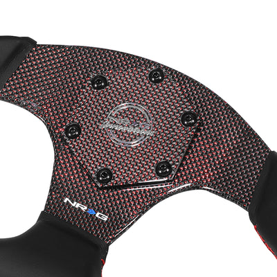 320mm Flat Bottom Zero Dish Leather Steering Wheel <br> Fits with 6 X 70mm Bolt Pattern