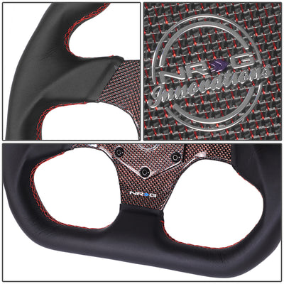 320mm Flat Bottom Zero Dish Leather Steering Wheel <br> Fits with 6 X 70mm Bolt Pattern