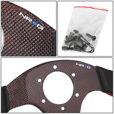 320mm Flat Bottom Zero Dish Leather Steering Wheel <br> Fits with 6 X 70mm Bolt Pattern