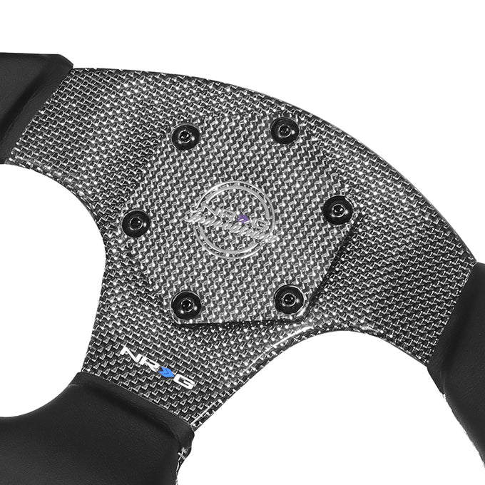 320mm Flat Bottom Zero Dish Leather Steering Wheel <br> Fits with 6 X 70mm Bolt Pattern