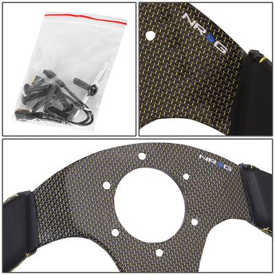 320mm Flat Bottom Zero Dish Leather Steering Wheel <br> Fits with 6 X 70mm Bolt Pattern
