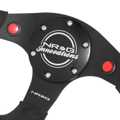 320mm Flat Bottom Zero Dish Leather Steering Wheel <br> Fits with 6 X 70mm Bolt Pattern