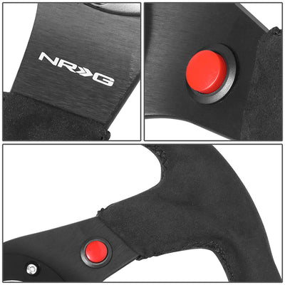 320mm Flat Bottom Zero Dish Leather Steering Wheel <br> Fits with 6 X 70mm Bolt Pattern