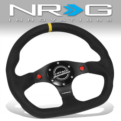 320mm Flat Bottom Zero Dish Leather Steering Wheel <br> Fits with 6 X 70mm Bolt Pattern