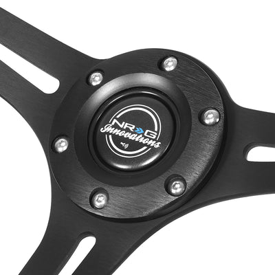 350mm 2.5in. Deep Perforated Leather Steering Wheel <br> Fits with 6 X 70mm Bolt Pattern