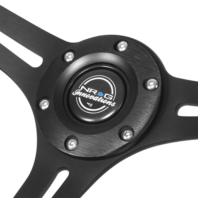 350mm 2.5in. Deep Perforated Leather Steering Wheel <br> Fits with 6 X 70mm Bolt Pattern