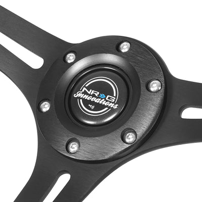 350mm 2.5in. Deep Suede Leather Steering Wheel <br> Fits with 6 X 70mm Bolt Pattern