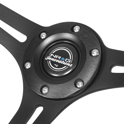 350mm 2.5in. Deep Alcantara Wrapped Steering Wheel <br> Fits with 6 X 70mm Bolt Pattern