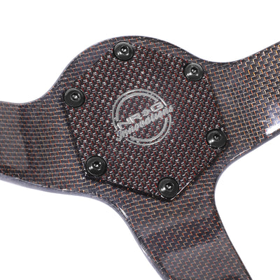350mm 3in. Deep Black Leather Steering Wheel <br> Fits with 6 X 70mm Bolt Pattern