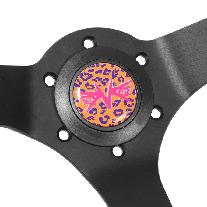 350mm 3in. Dish Vegan Micro Fiber Steering Wheel <br> Fits with 6 X 70mm Bolt Pattern